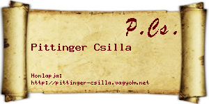 Pittinger Csilla névjegykártya